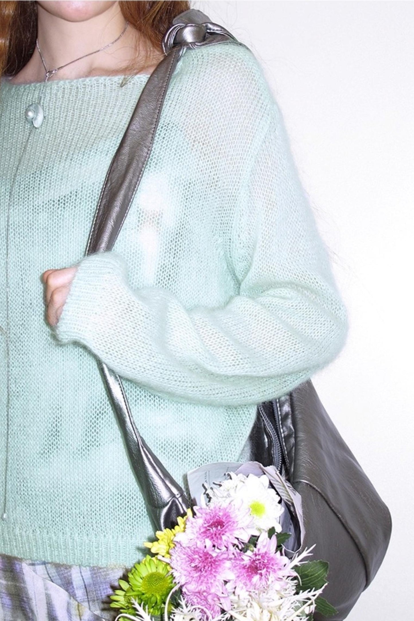 Absinthe Peach Mohair Sweater Top