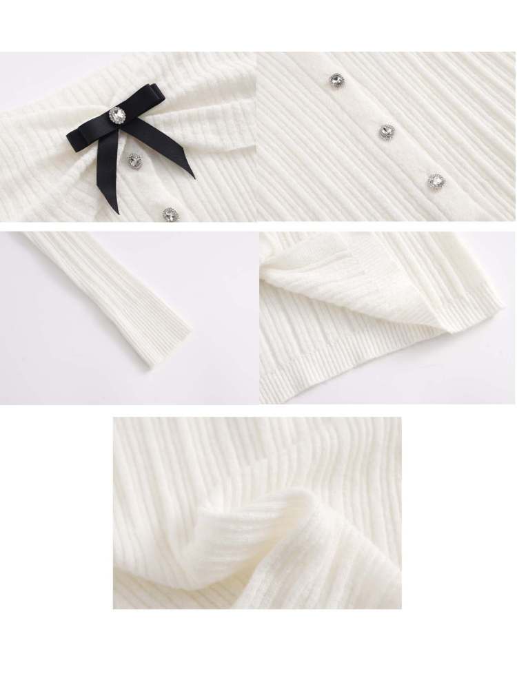 Off-Shoulder-Stil Ripsband Bijou Stricknähen