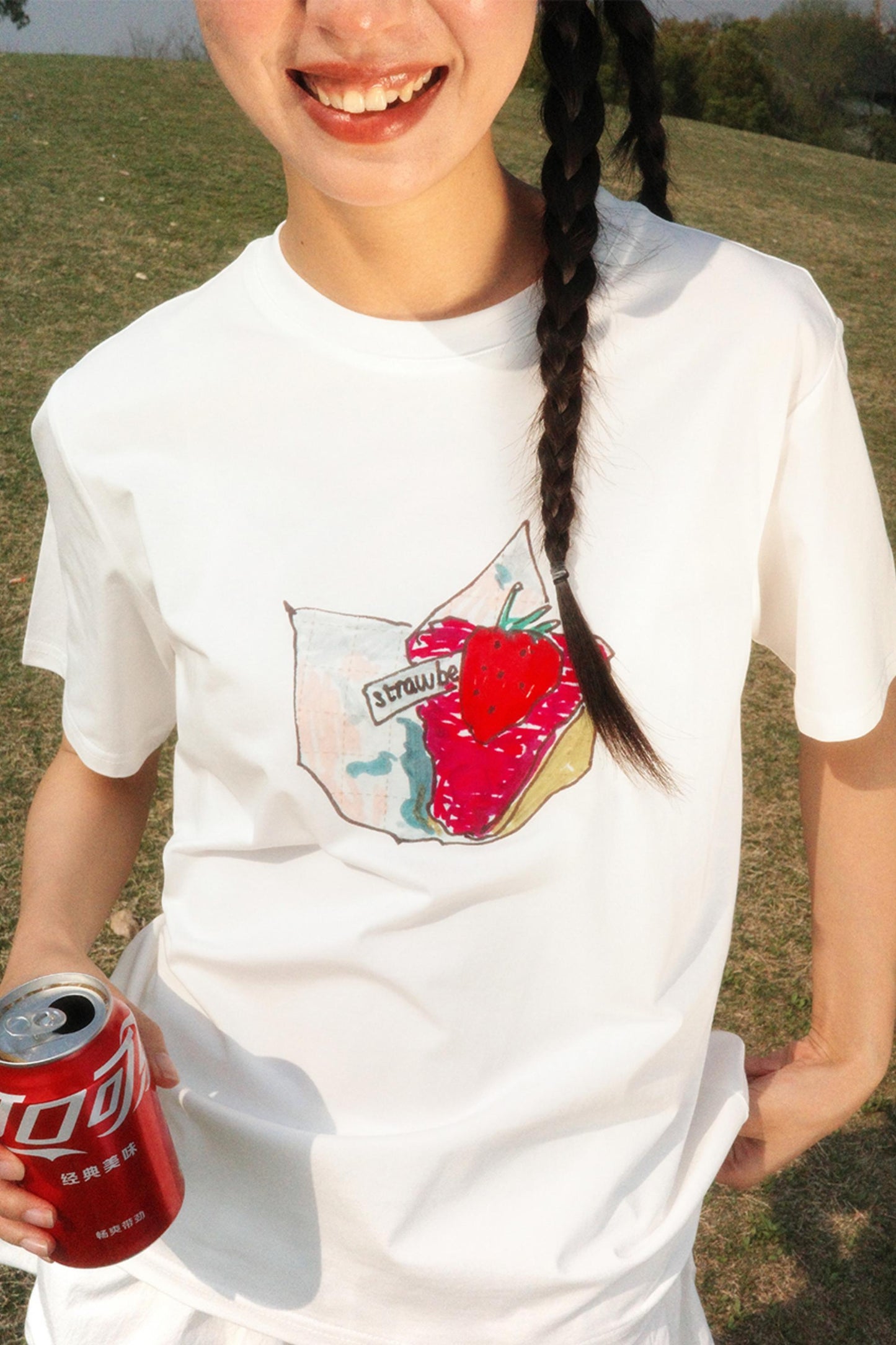Hand-Painted Strawberry Tee