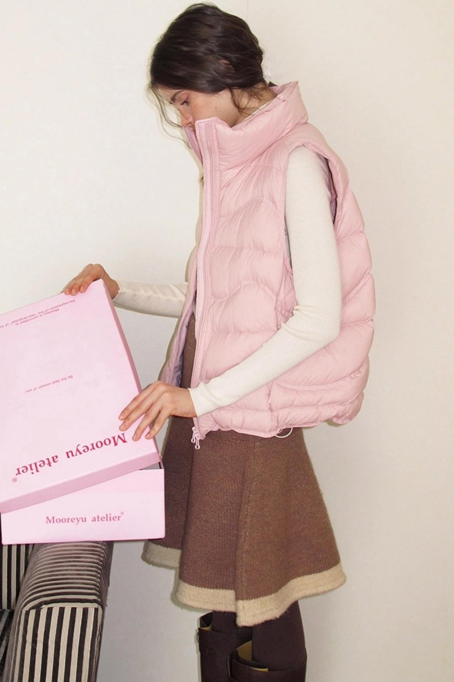 Pinecone Velvet Jacquard Sweater Skirt Set