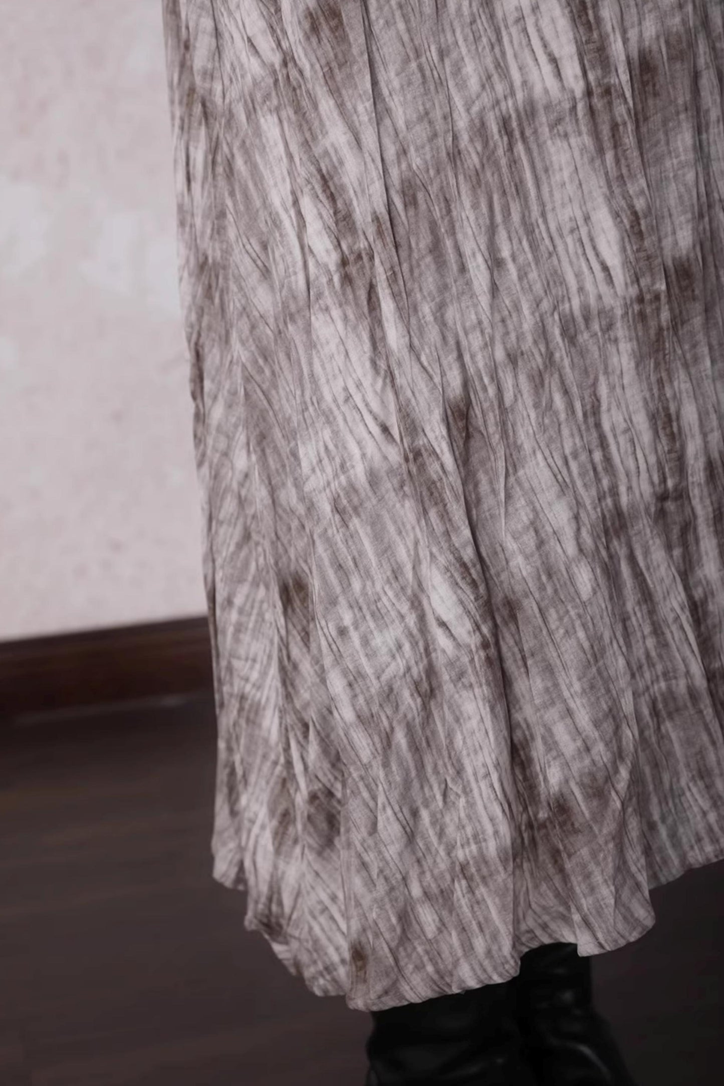 Velvet Tie-Dye Print A-Line Sundress