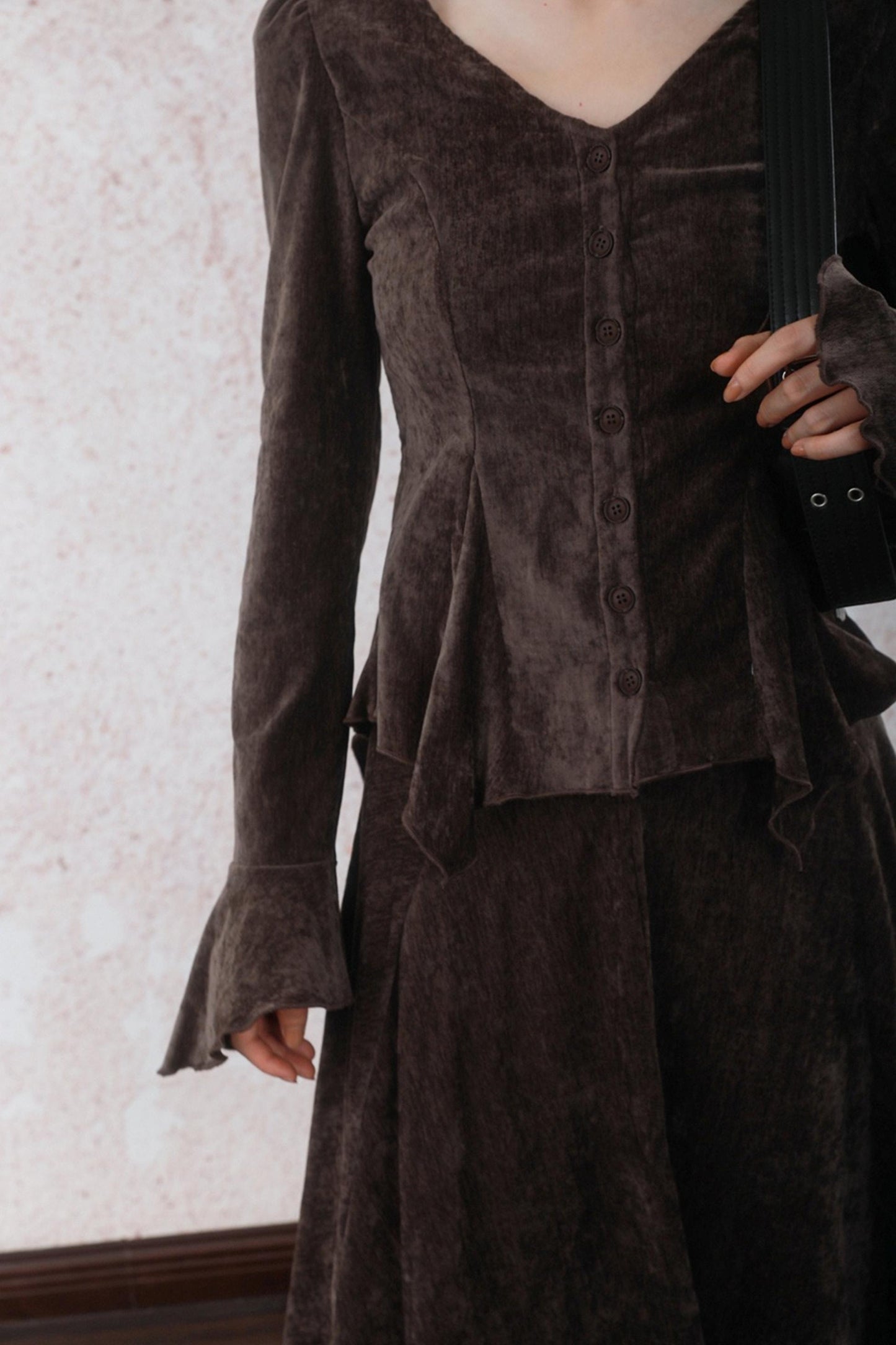 Winter Velvet Top Skirt Set-Up