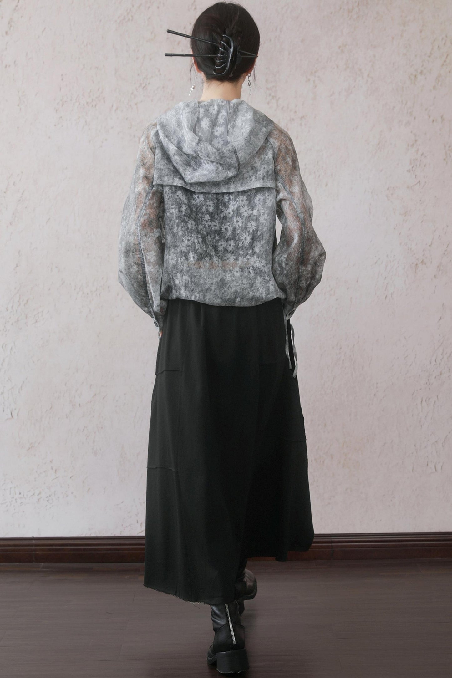 Gray Hooded Sun Jacket