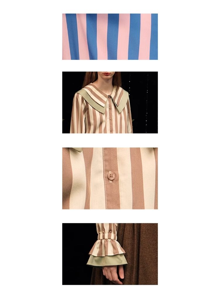 더블 레이어드 칼라 루즈 셔츠