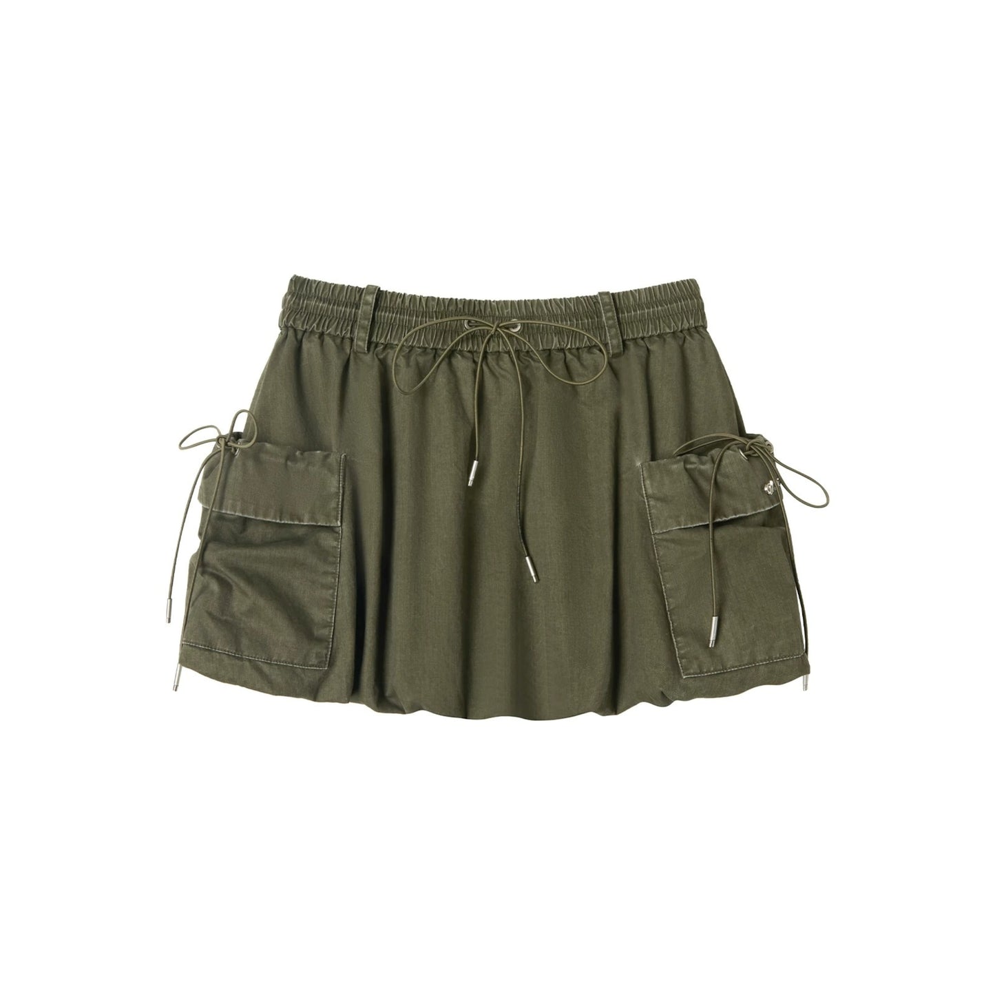 Army Green Vintage A-Line Skirt