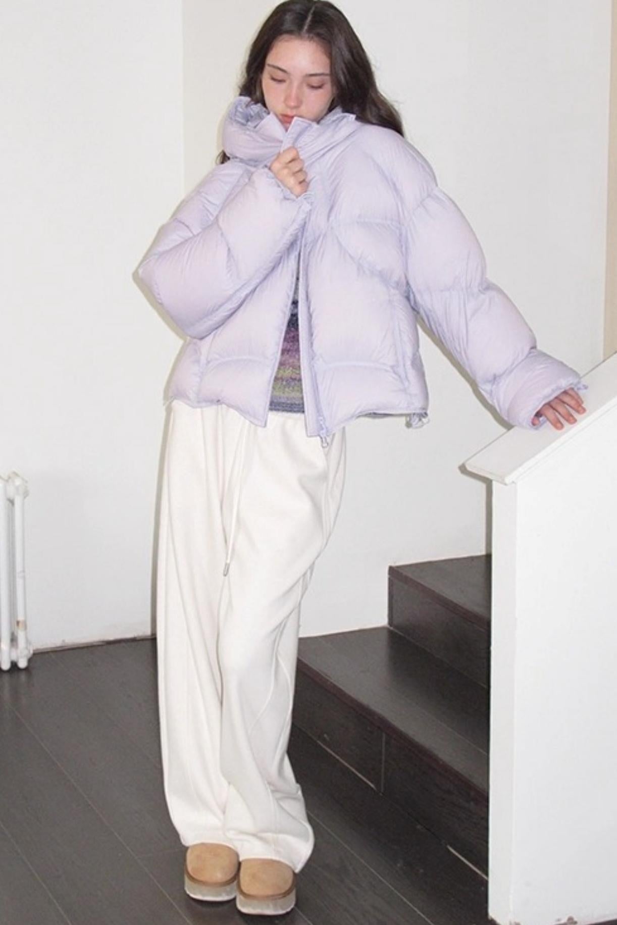 Fleece Mist Elastic Waist Knit Pants