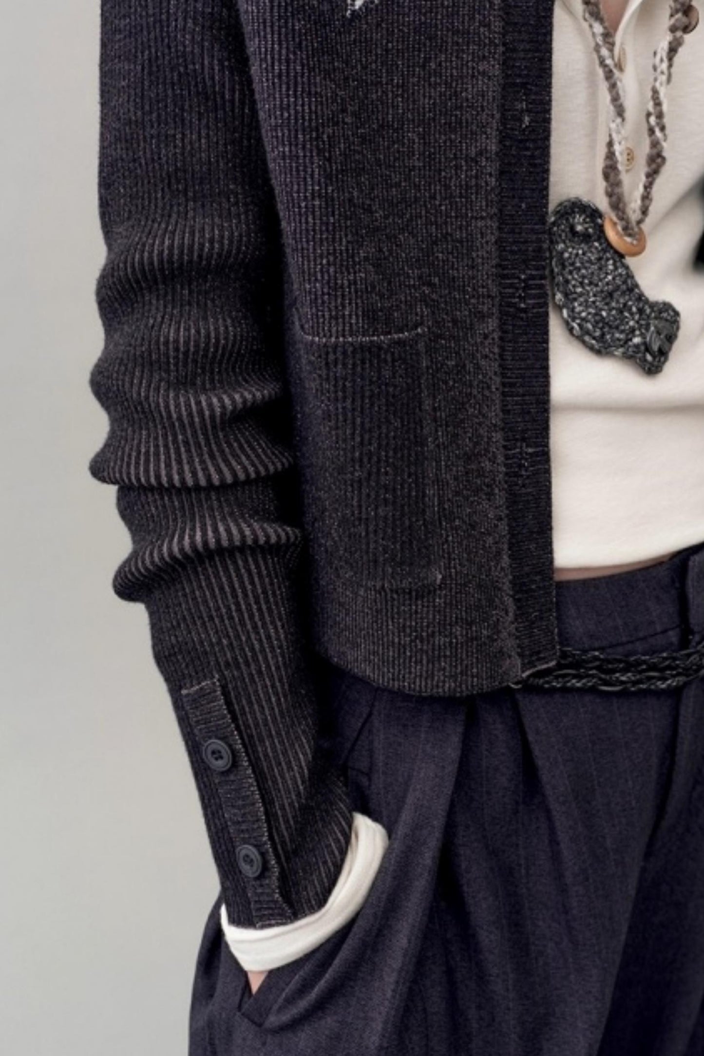 Patch Embroidered Knitted Cardigan