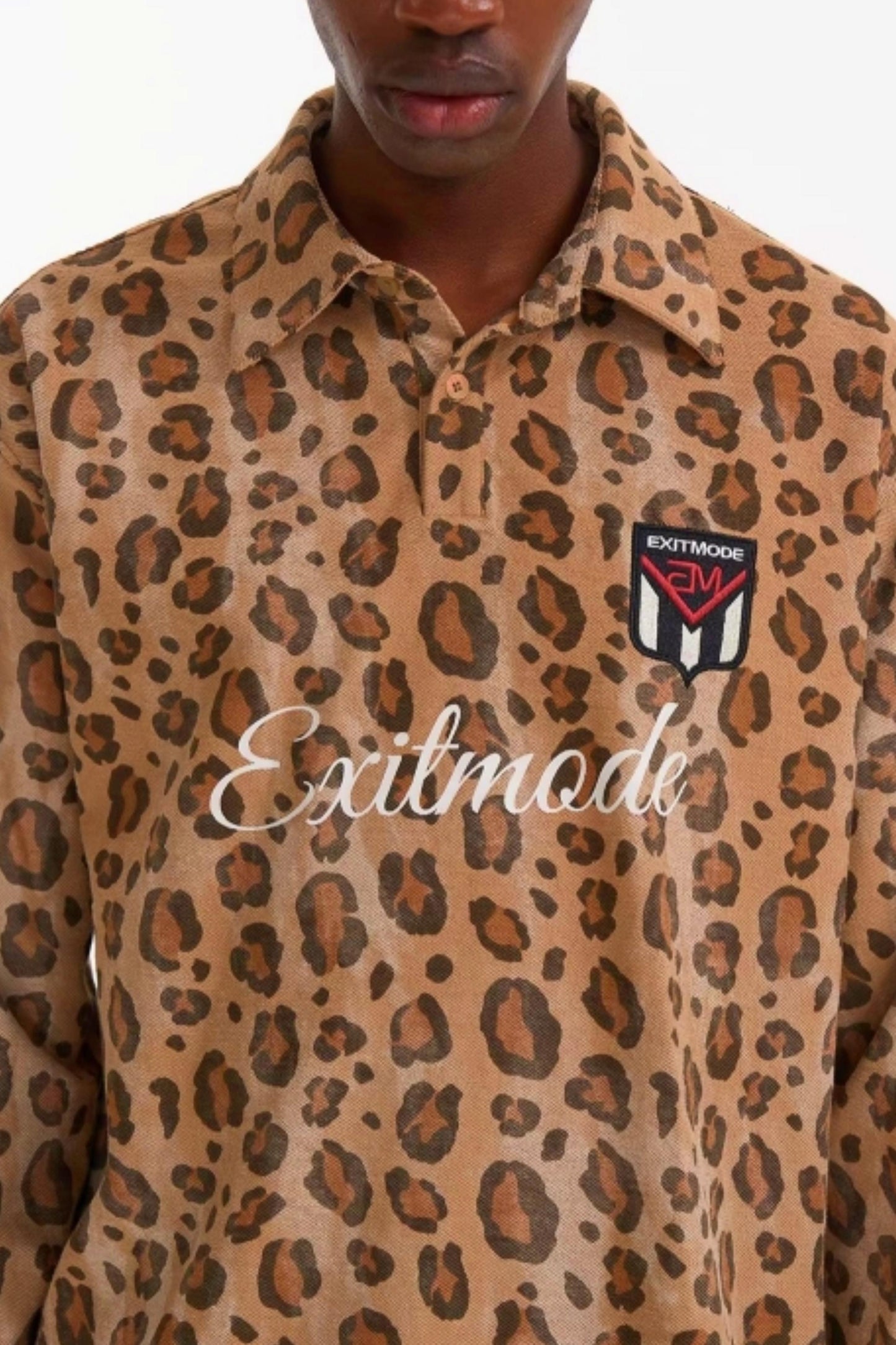 Leopard Print Polo Top