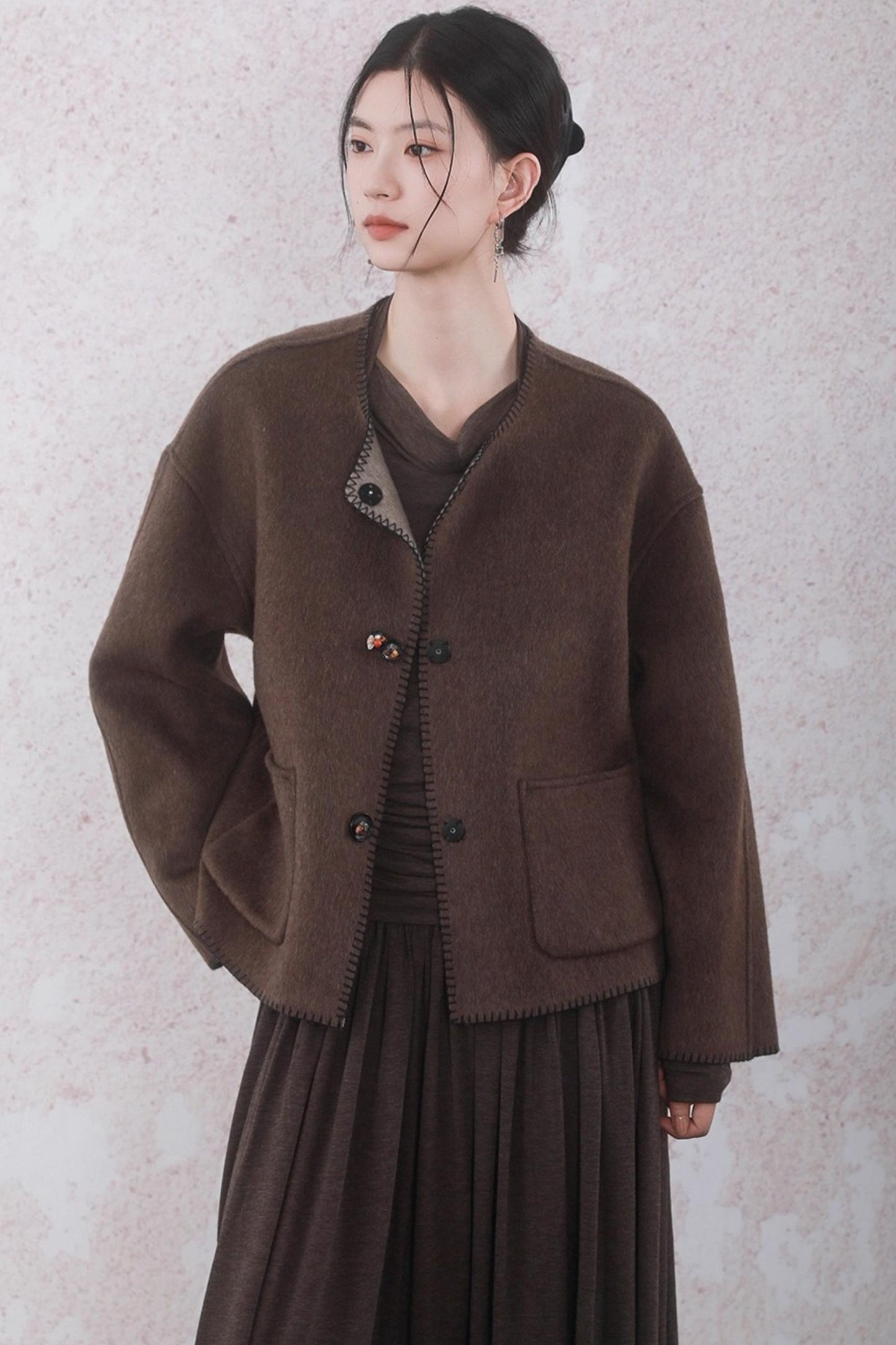 Latte Brown Wool Dress