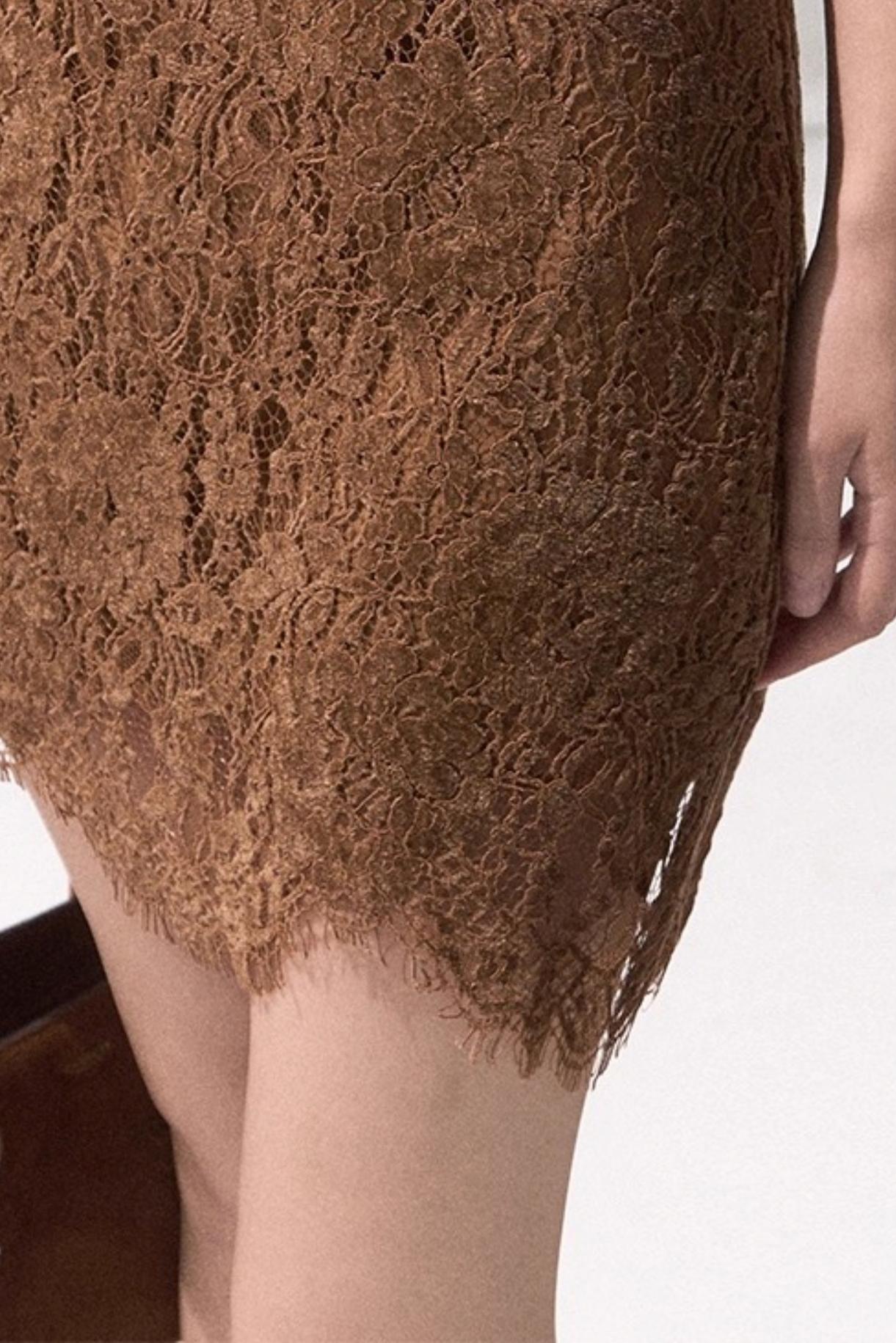 Heavy Velvet Lace Short Dress