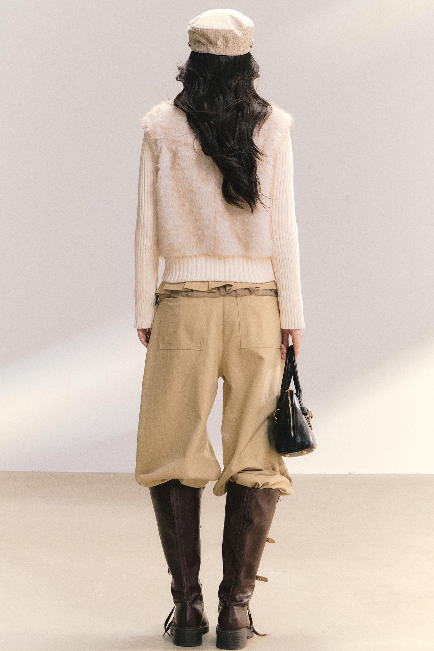 Eco-Friendly Faux Fur Knit Jacket