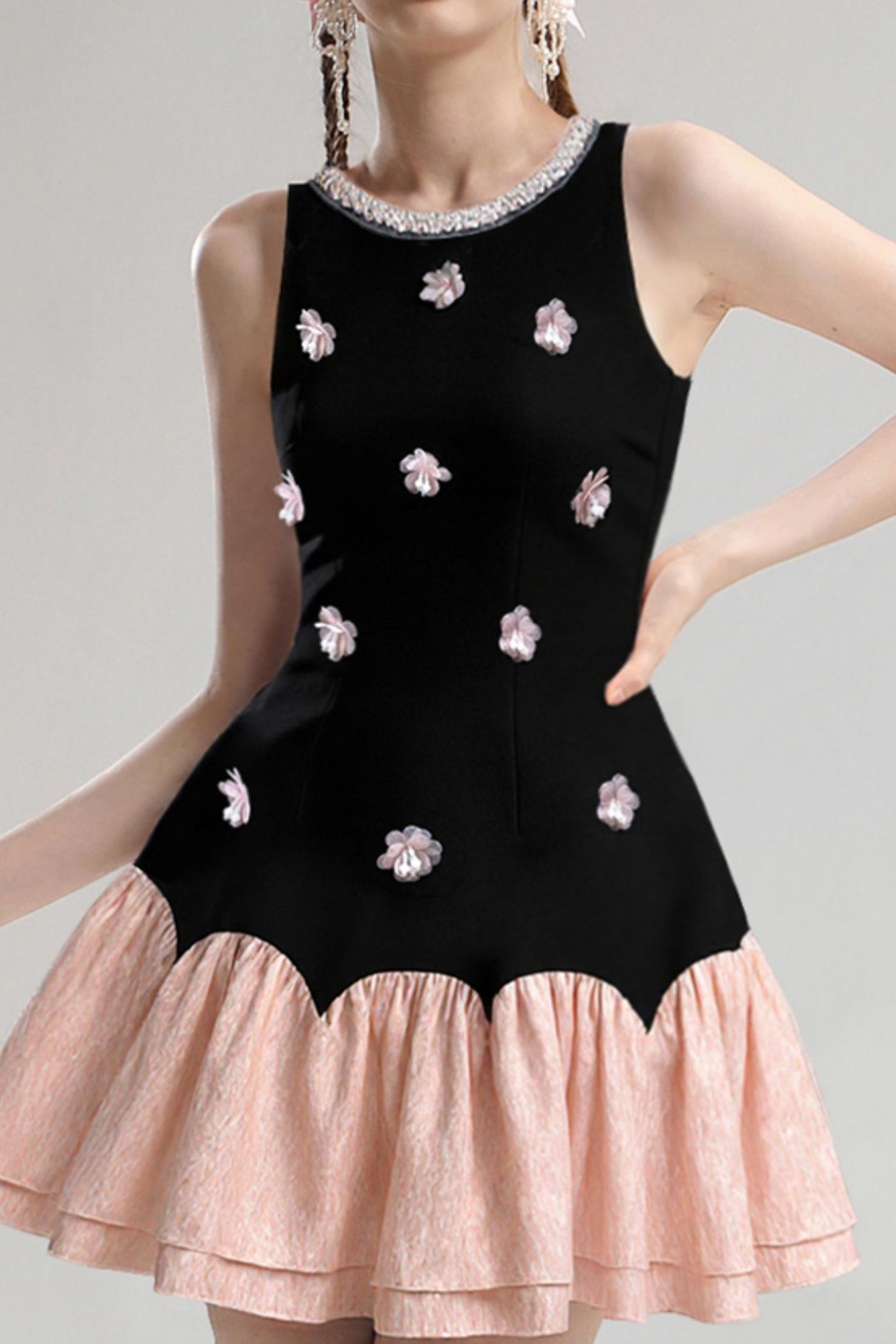 Elegance Sequin Floral Slip Dress