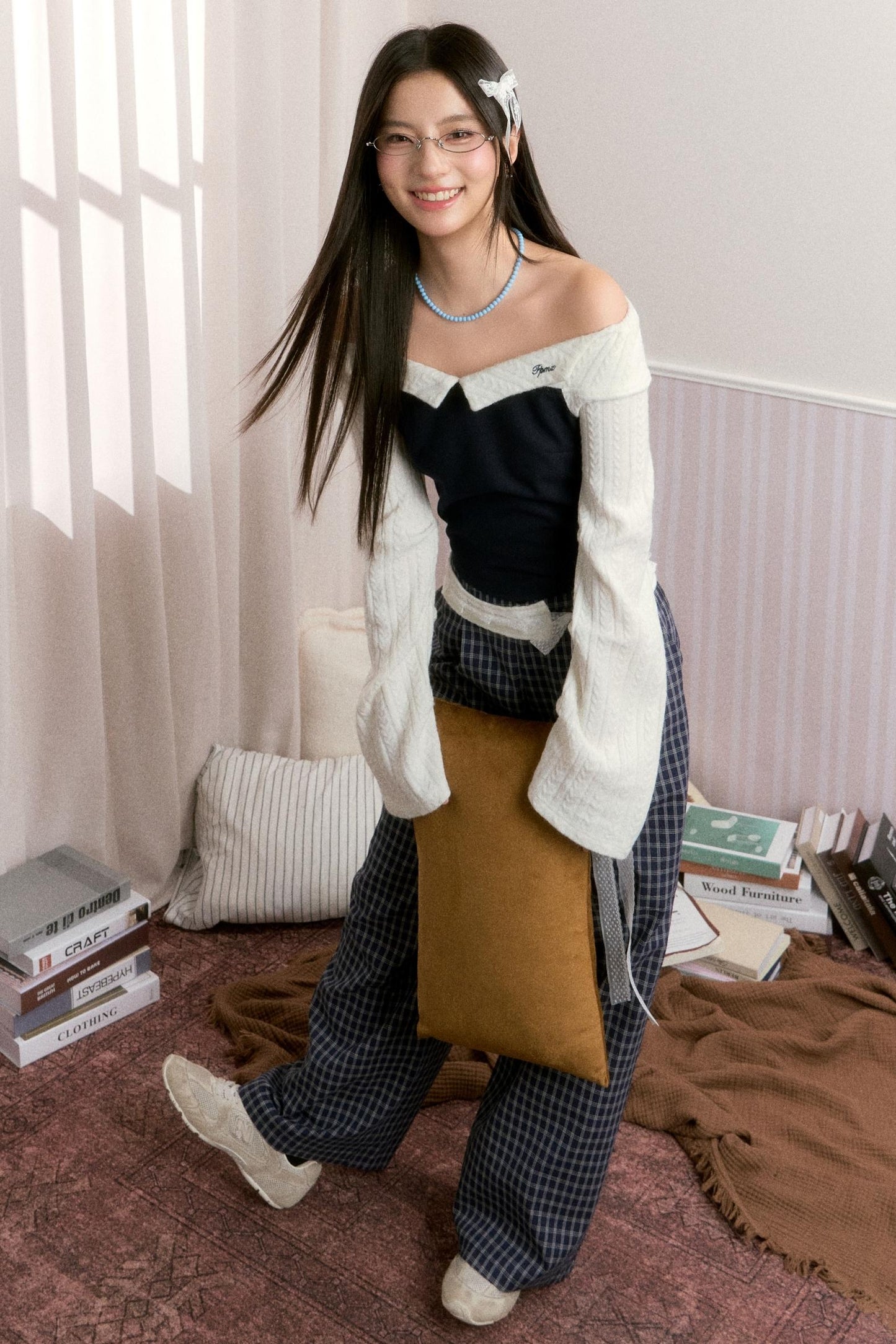 One-Shoulder Knitted Suit Set-Up