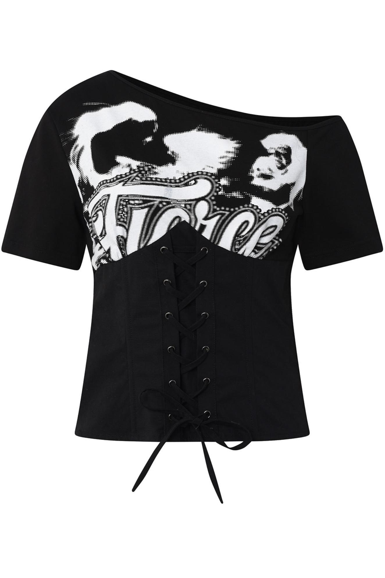 Contrast Tie-Waist Tee