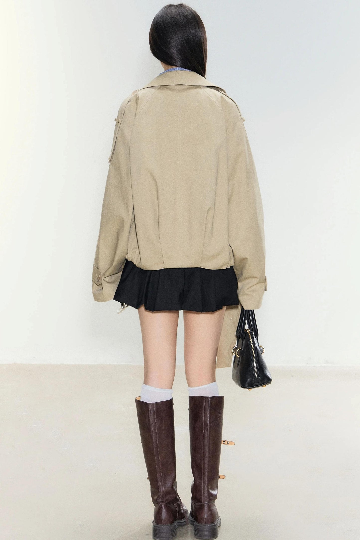 Khaki Cinched Waist Trench Coat