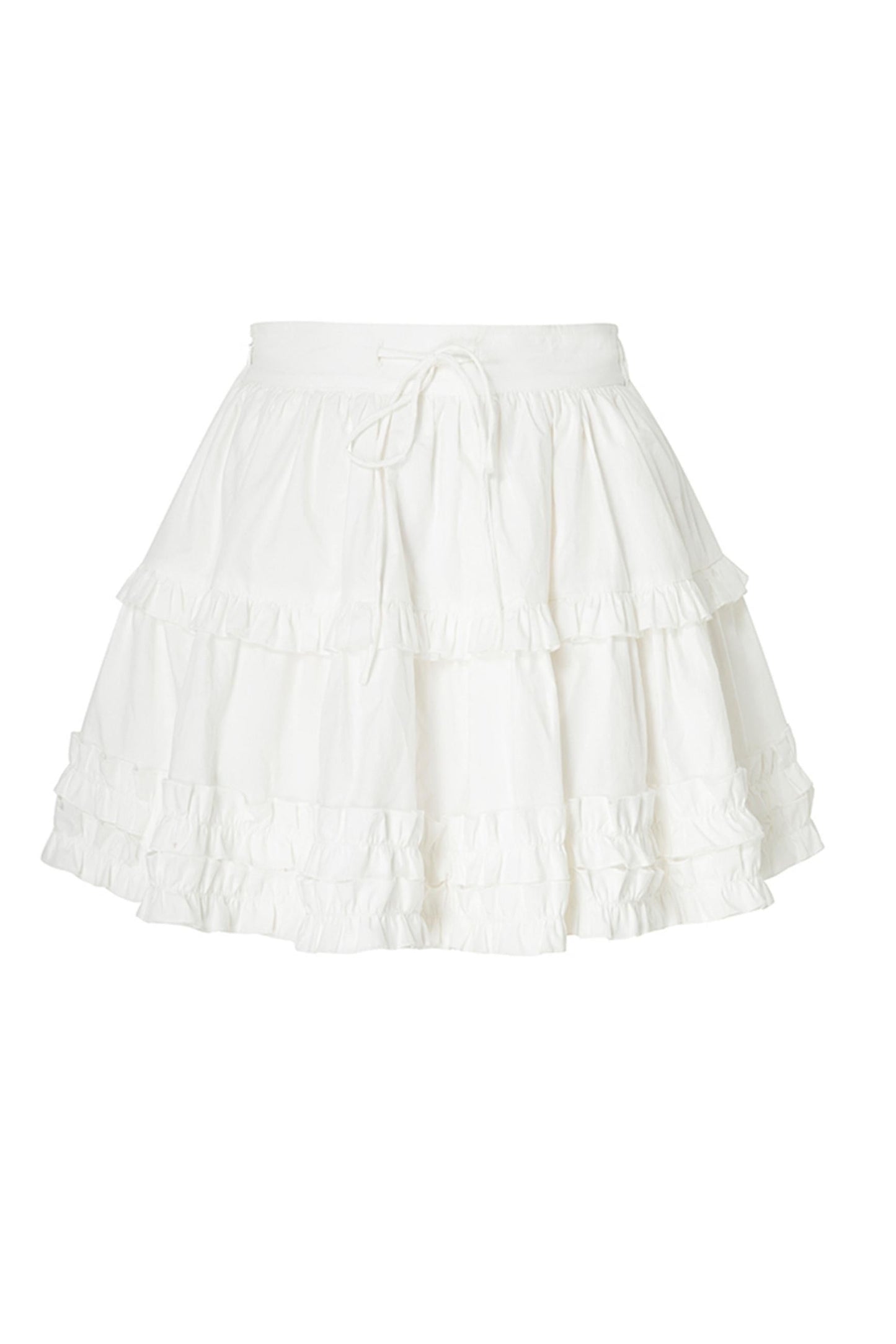 White Ruffle A-Line Skirt