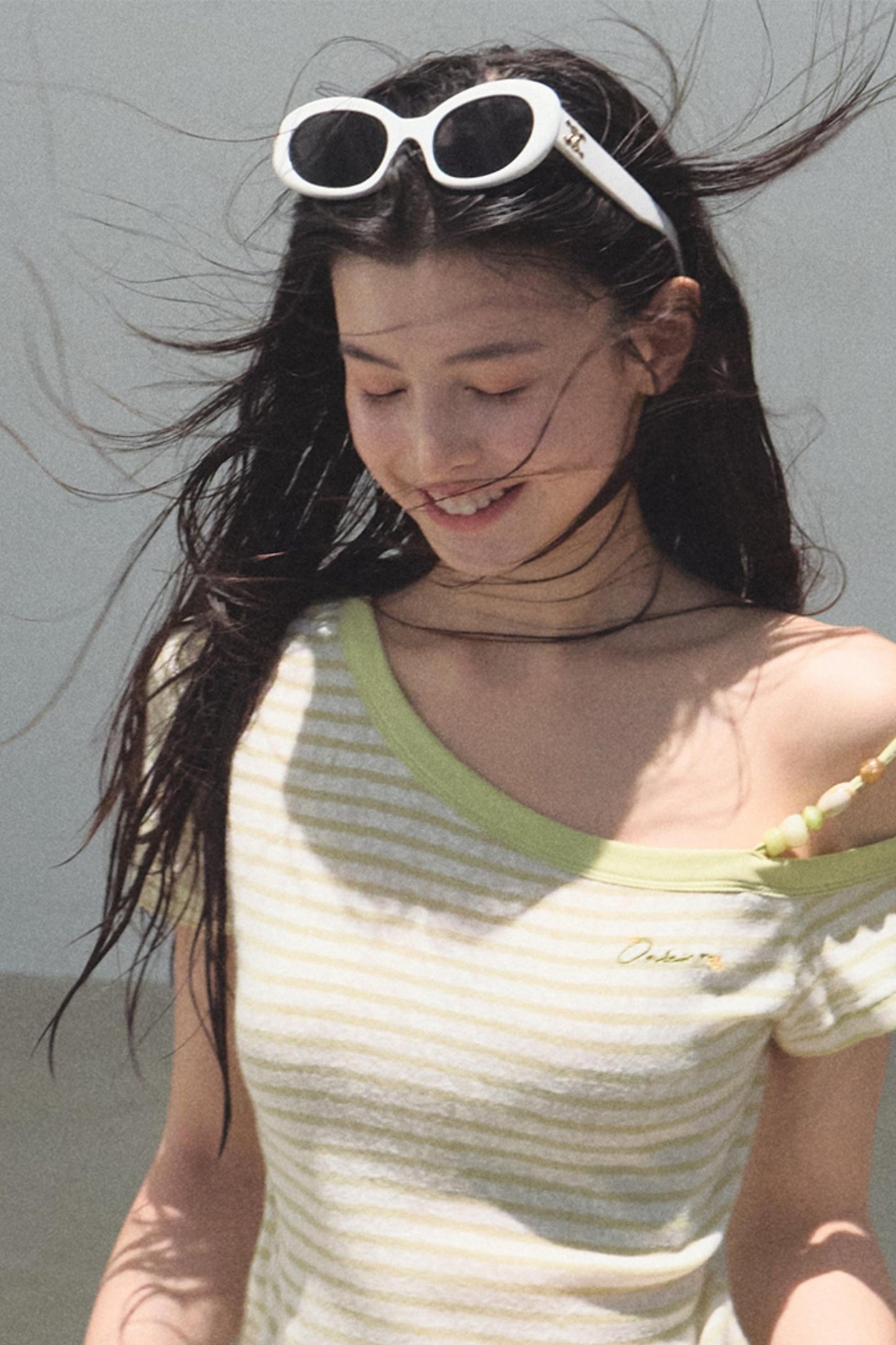 Embroidered Slim Fit Off-the-Shoulder Top