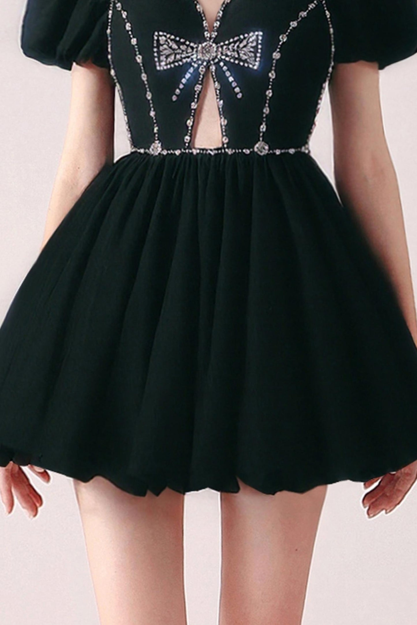 Chic Hollowed Black Dress