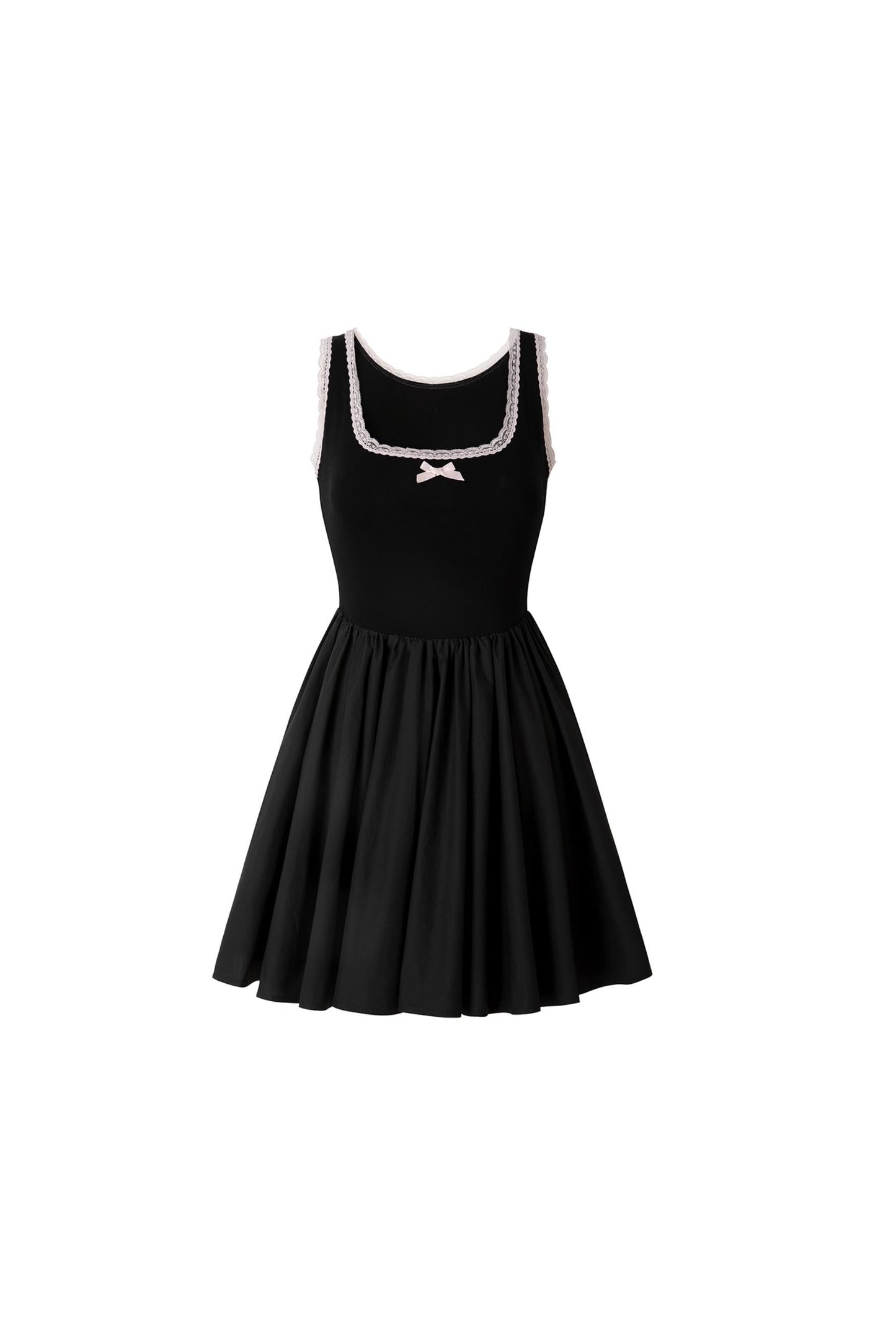 Black Pink Lace Halter Dress