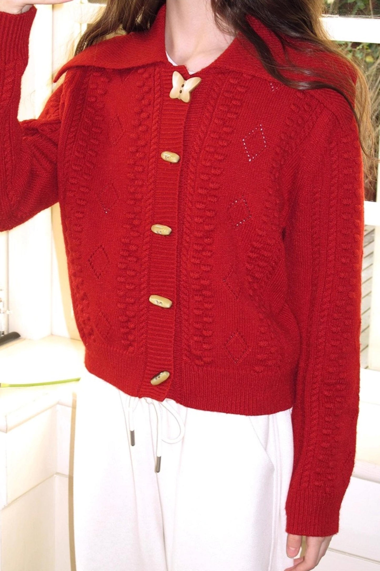 Winter Gingerbread Knitted Cardigan Set-Up