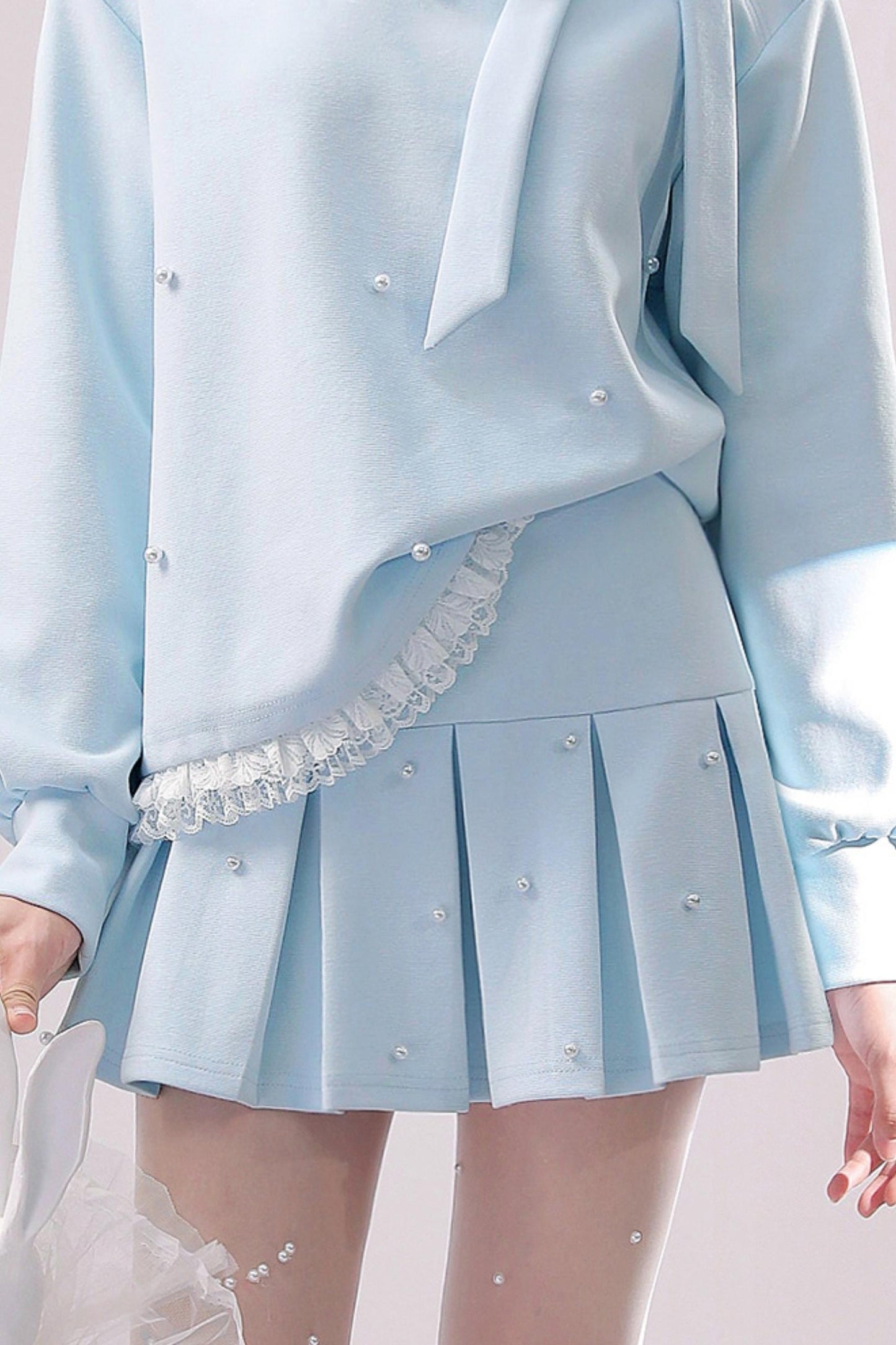 Pearl Bijou Knit Top & Skirt Set