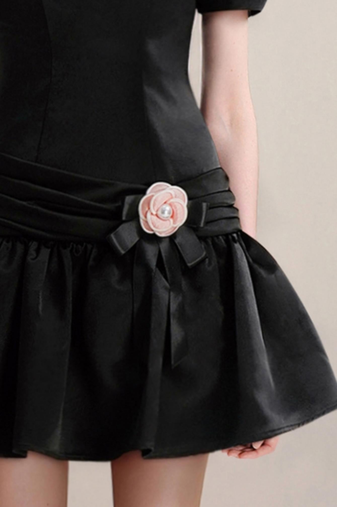 Bubble Sleeve Mini Dress