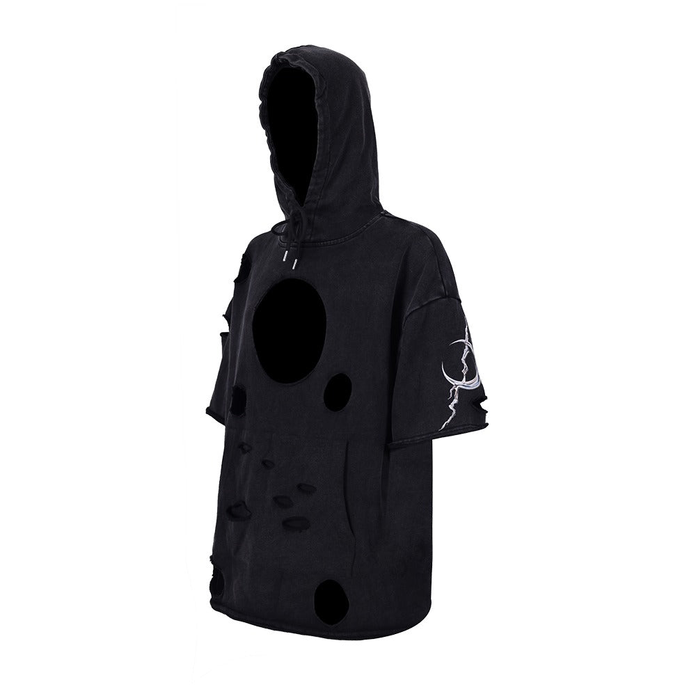 후드 전기 달 Y2K 스웨트셔츠