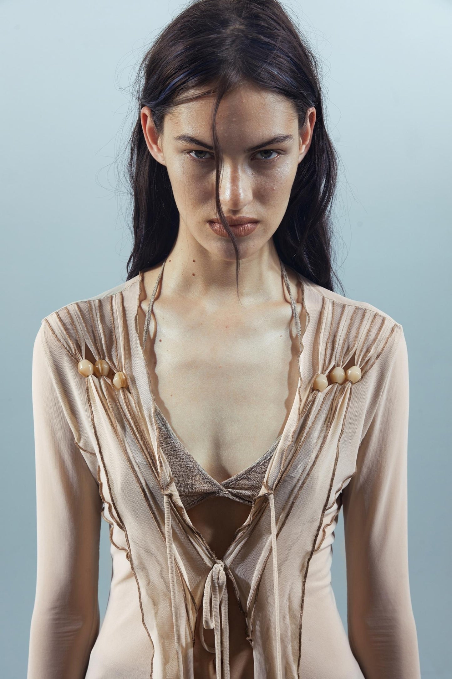 Dreams Beaded Mesh Cardigan