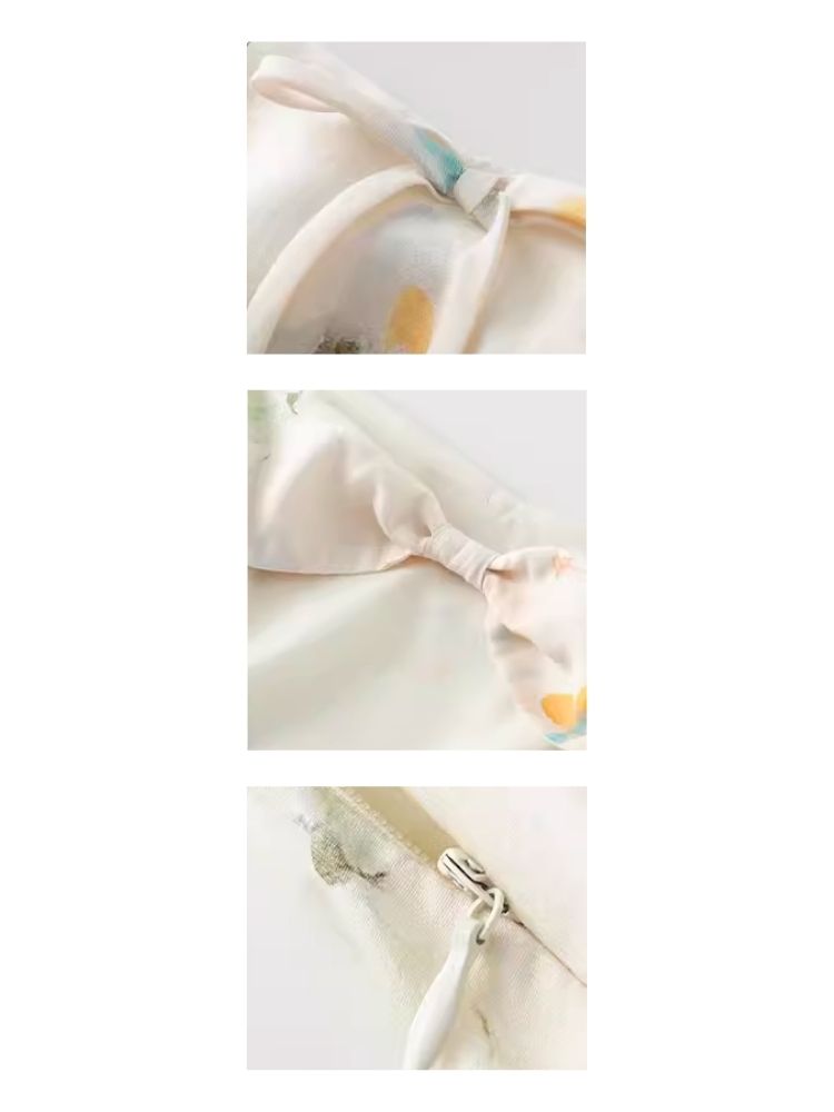 프랑스 드레이프 큰 헴라인 홀터 드레스