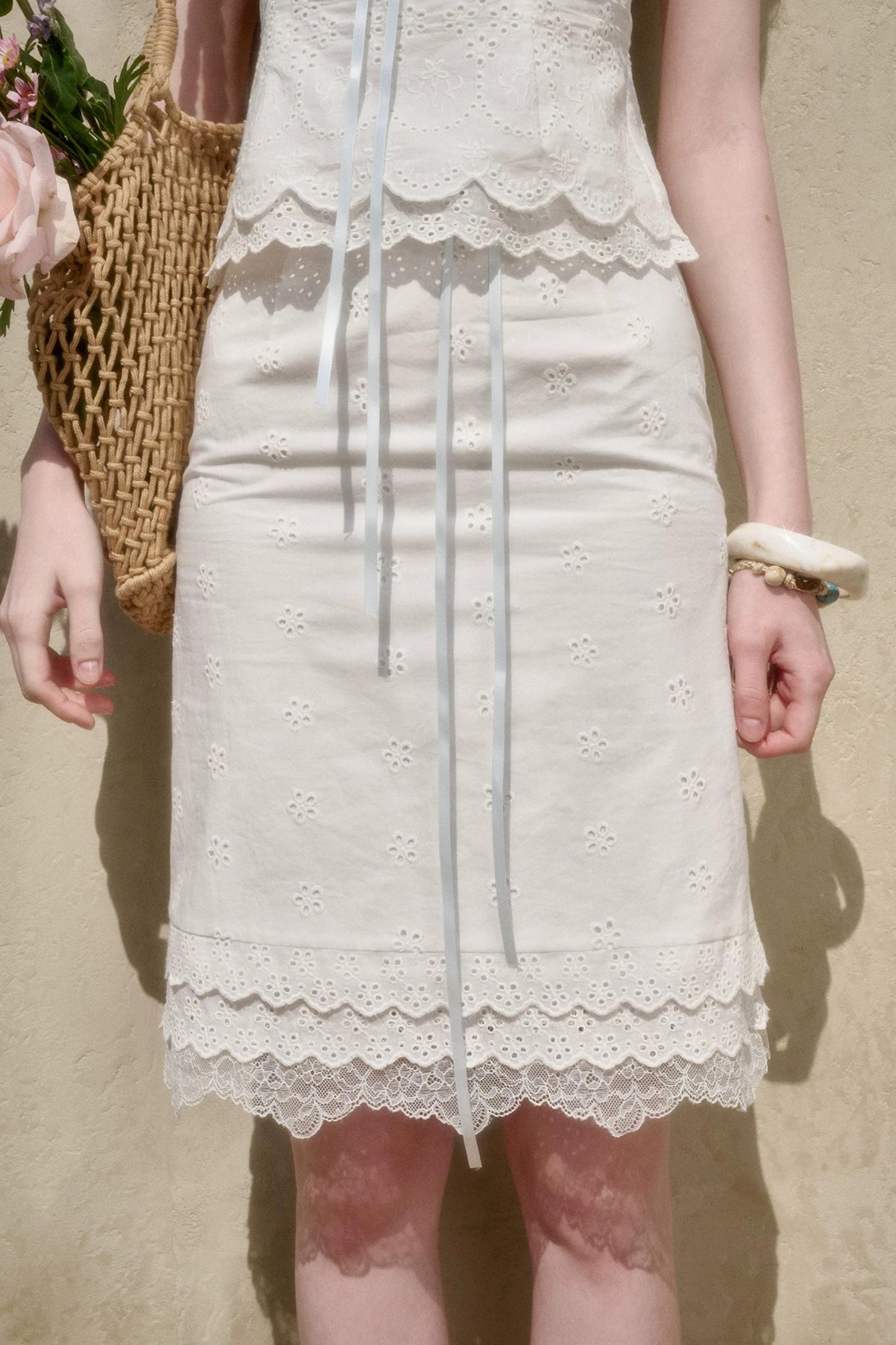 White Jasmine Cotton Embroidered Set-Up