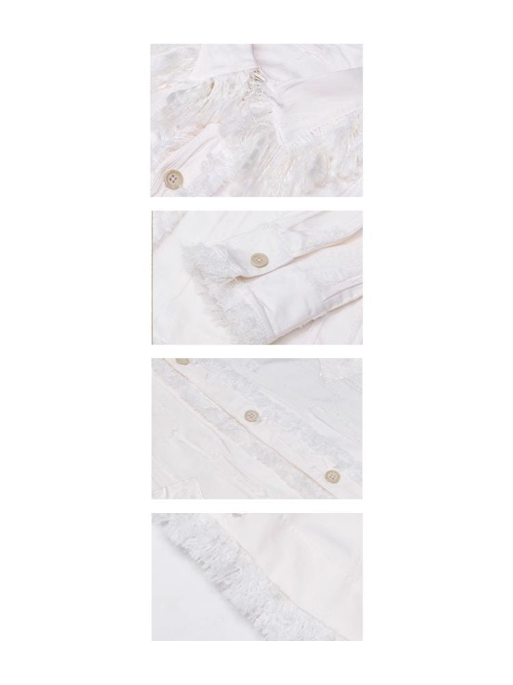 Fransige Mousse Faltenhemd