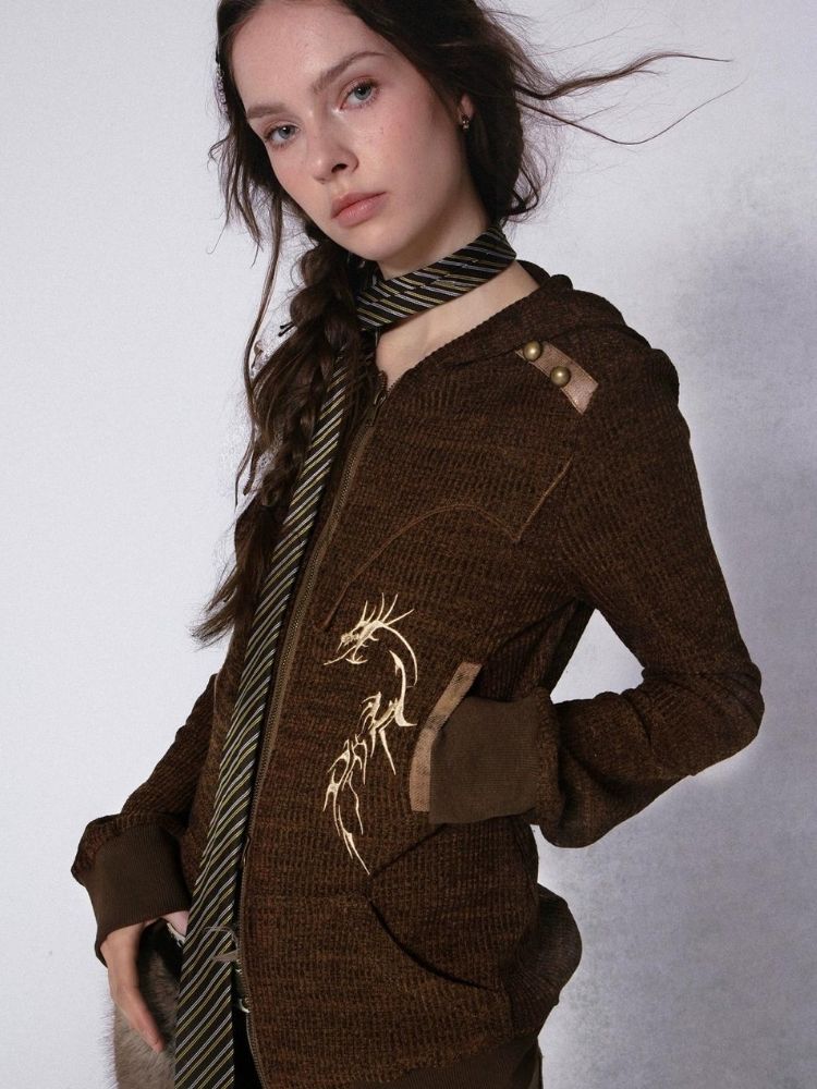 Strick-Hoodie mit Kapuze Millennial Spice Sweatshirt