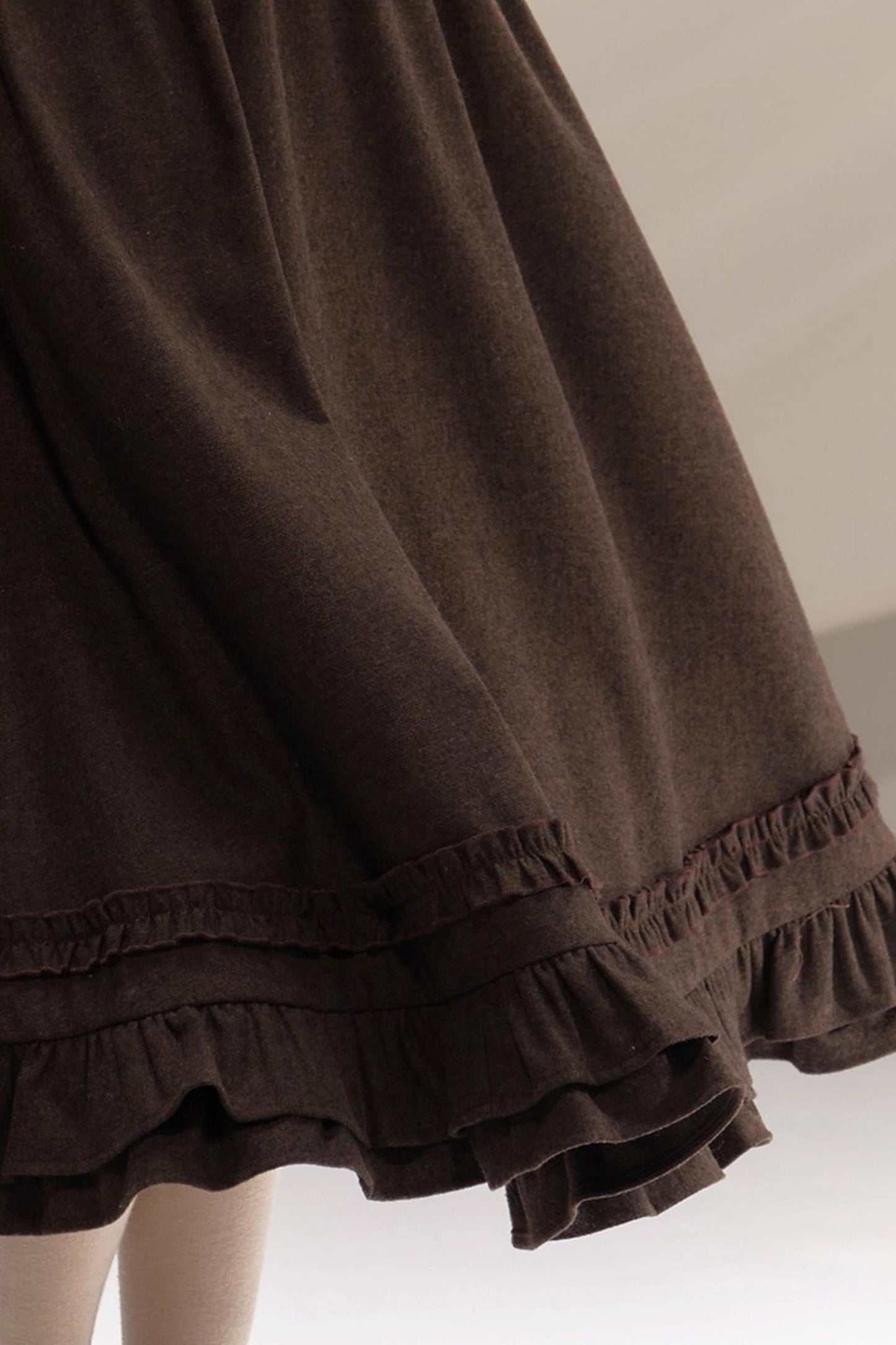 Hazelnut Lace Wool Skirt