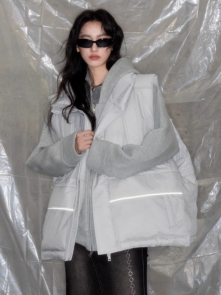 Lockere Box Übergroße Daunenweste