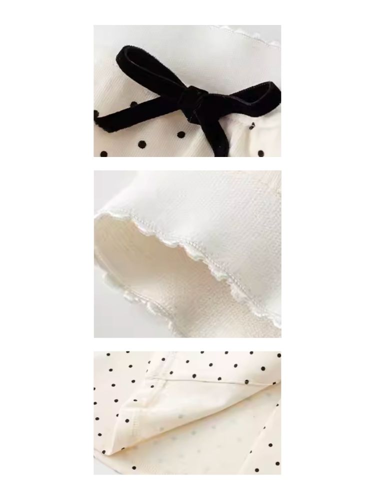 레트로 폴카 도트 스트레치 니트 힙 스커트