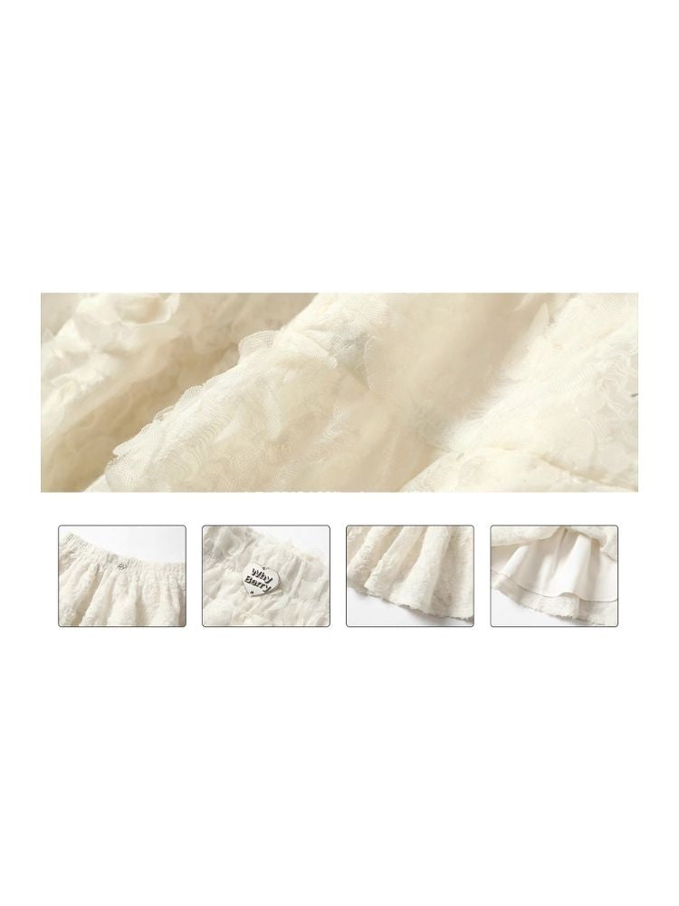 Weiße Spitzenrockhose