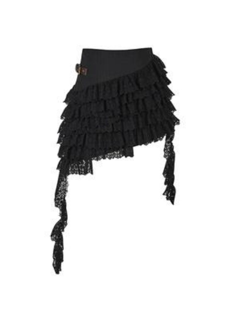 Asymmetrical Multi-Layered Cake Skirt