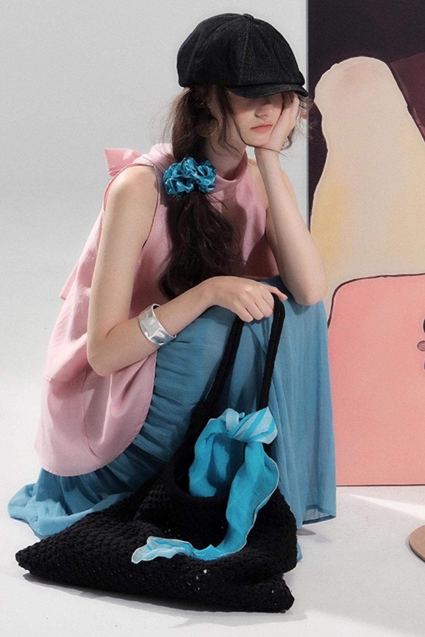 Sea Glass Tencel Ruffle Crop Dress Set-Up