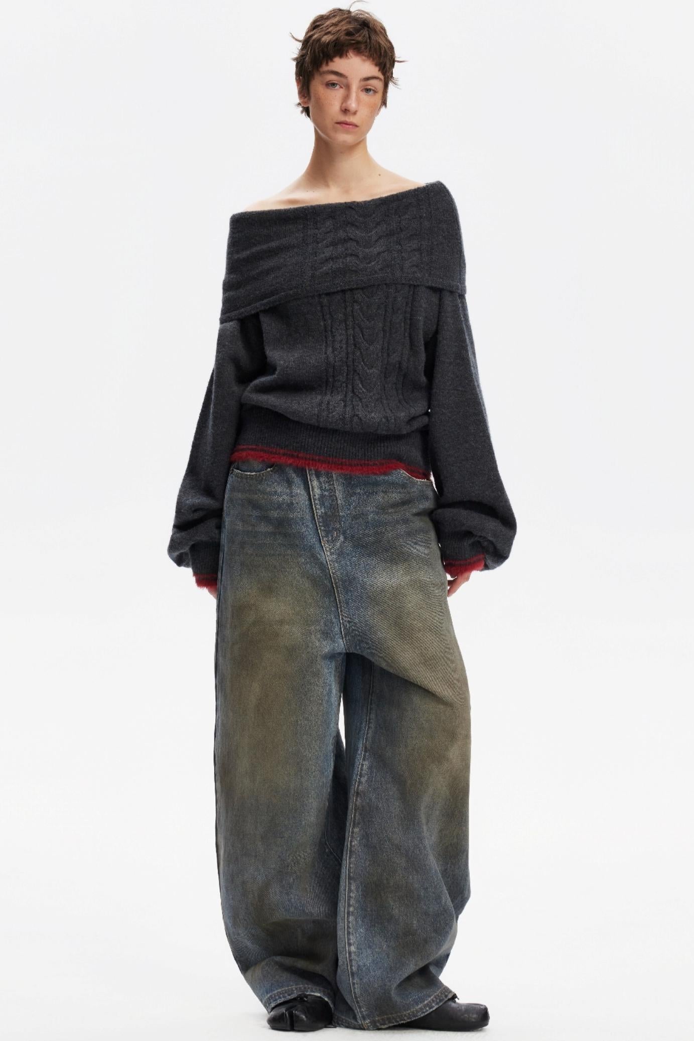 Vintage Distressed Denim Pants