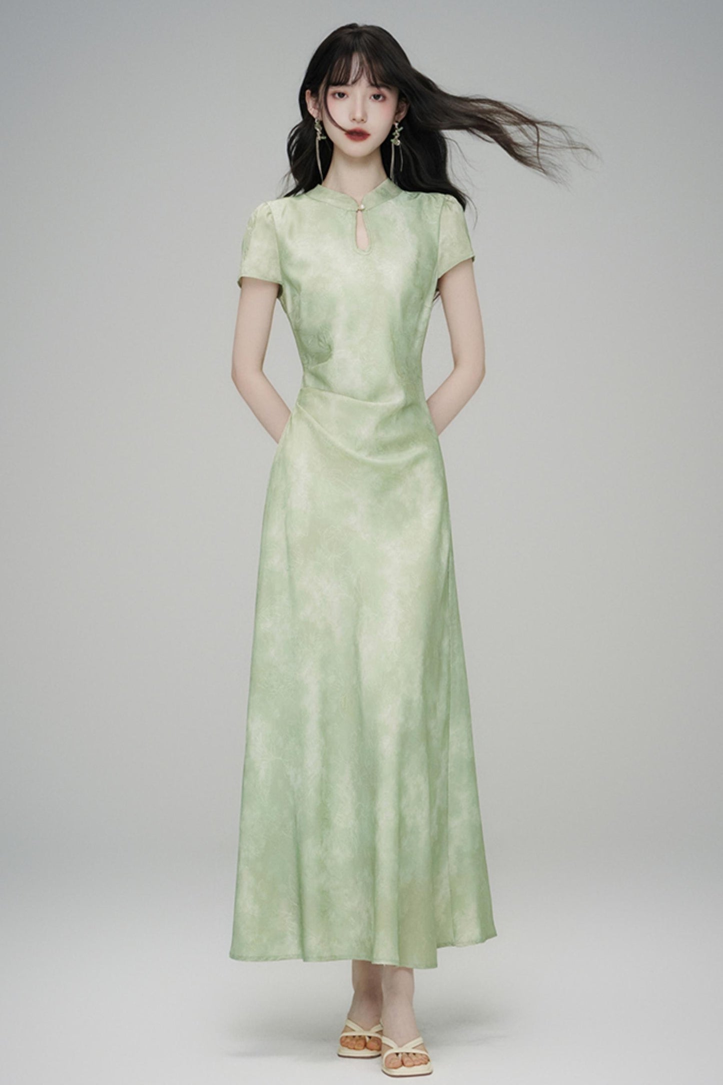 Chic Jacquard Summer Cheongsam Dress