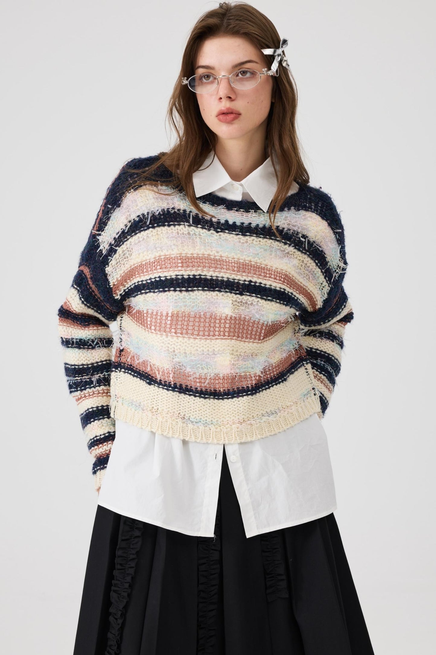 Basic Pop-Farben Strickoberteil