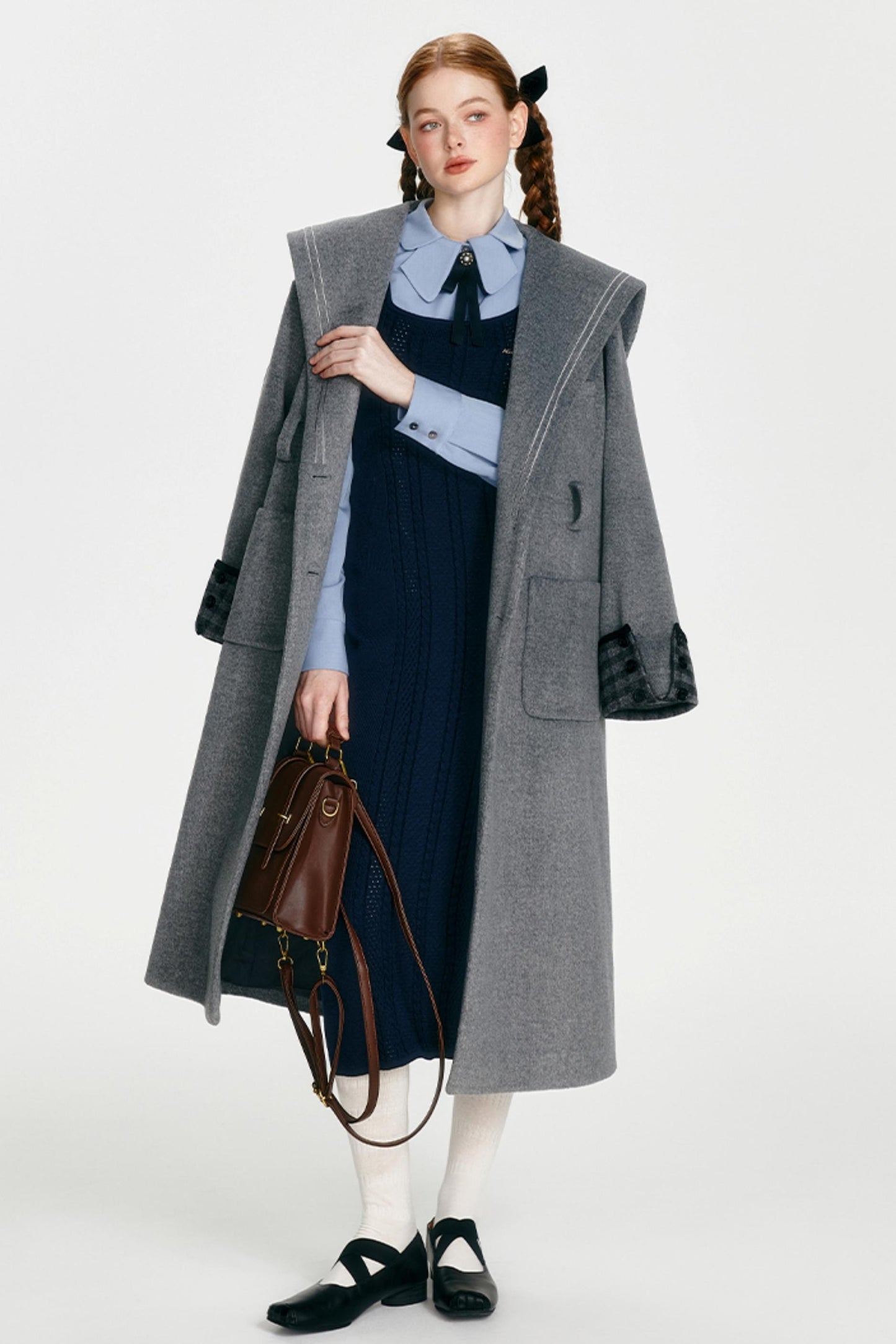 Retro Navy Blue Maxi Dress