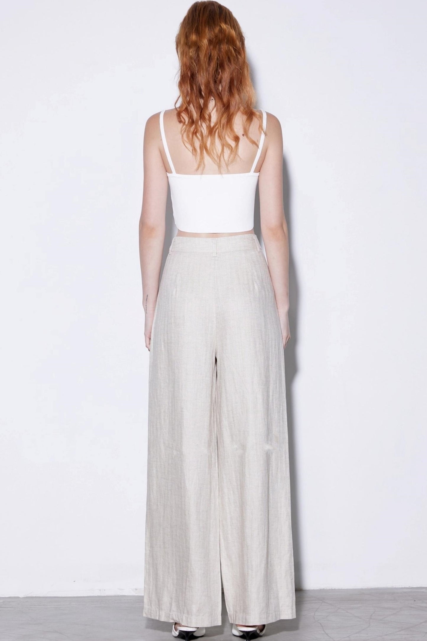 High-Waisted Linen Pants