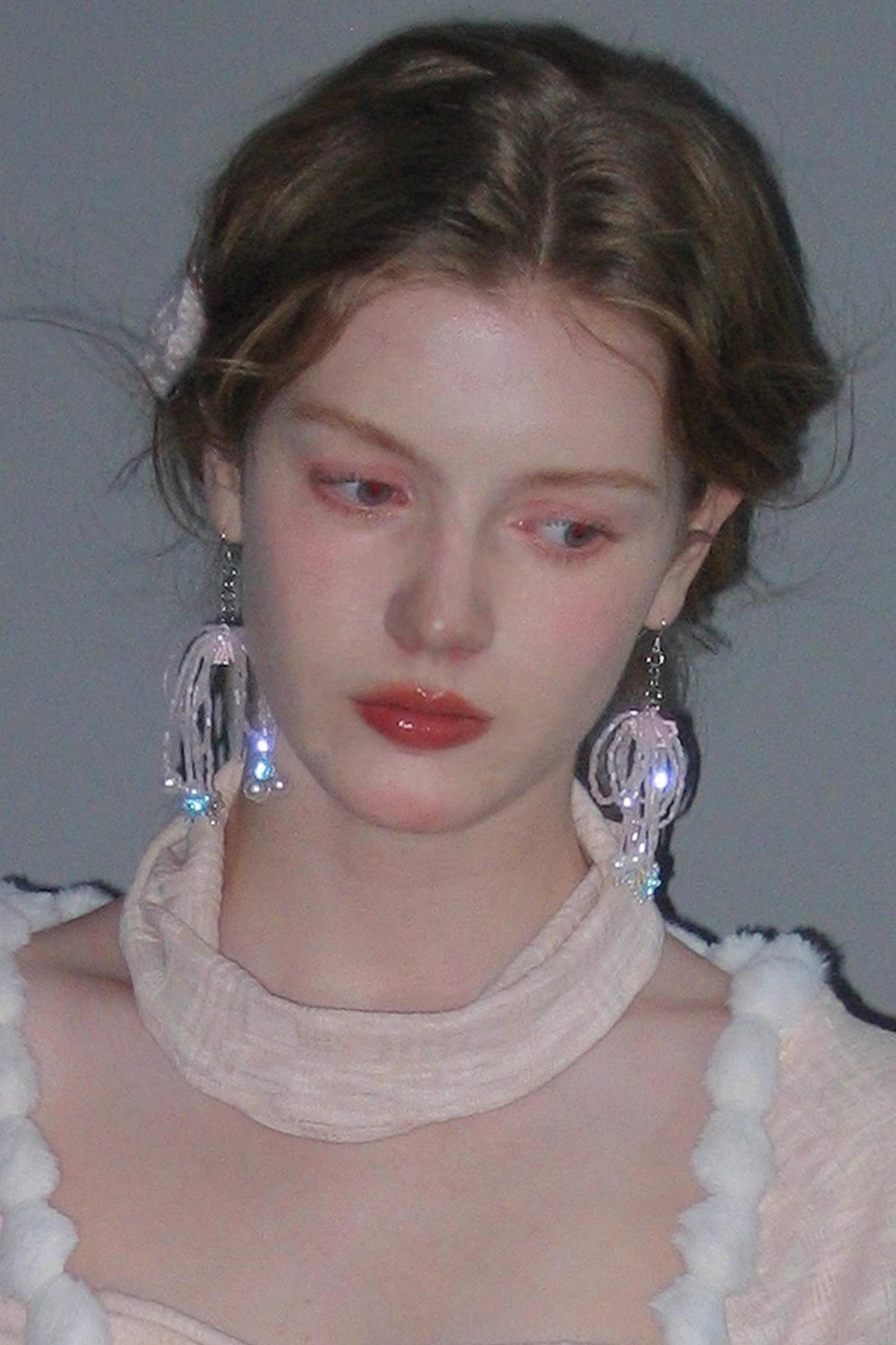 Tassel Pearl Bow Earrings