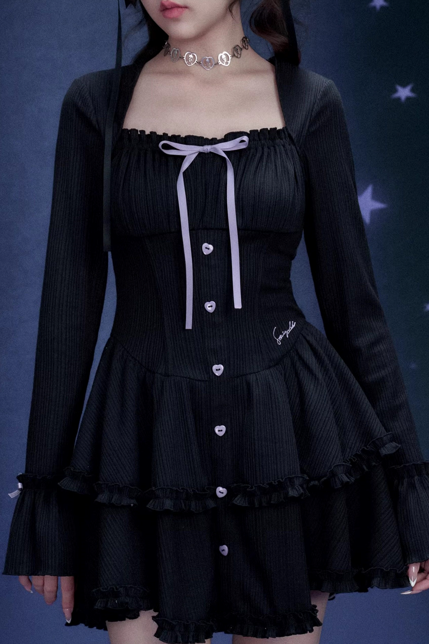 Black and Purple Cake Dress