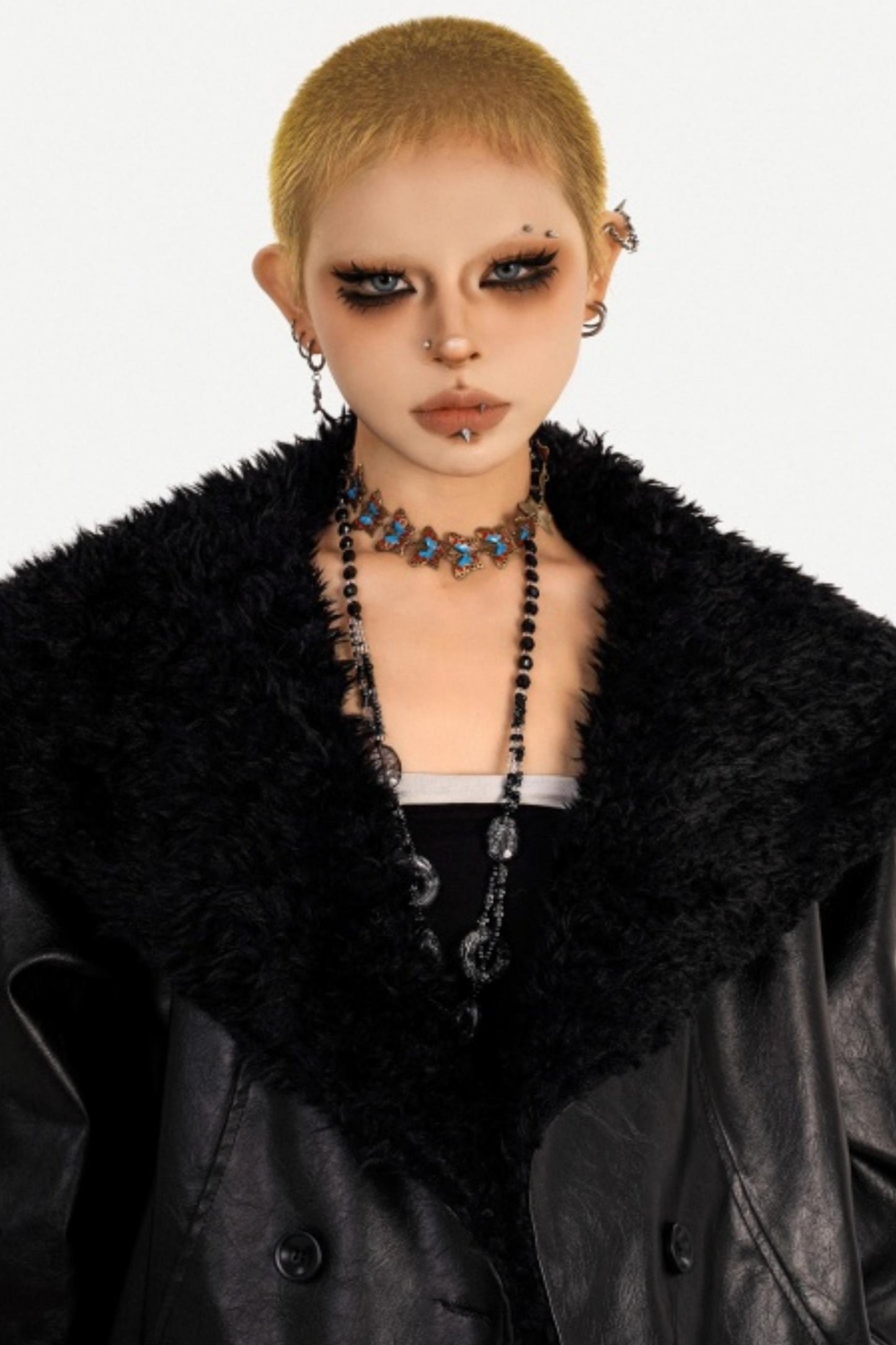 Retro Gothic Fur Collar Jacket