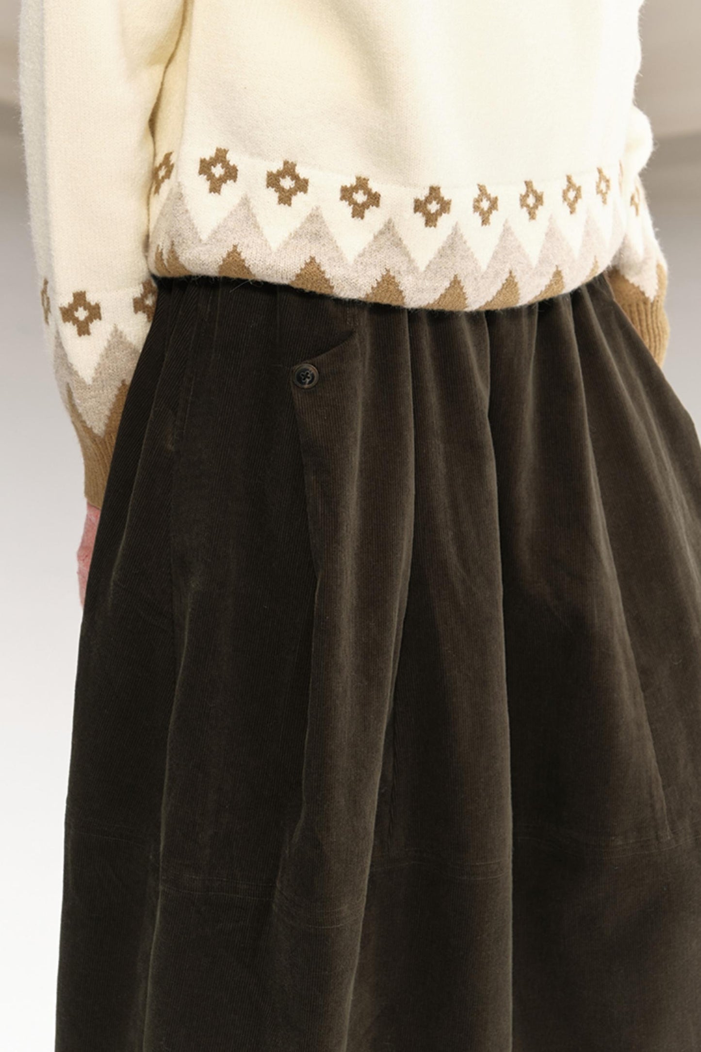 Retro Green Pleated Skirt