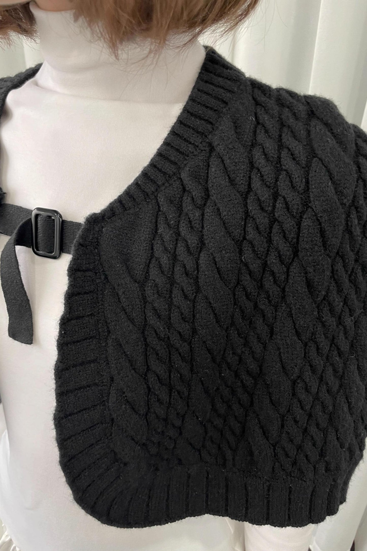 Knit Black Sweater Shawl