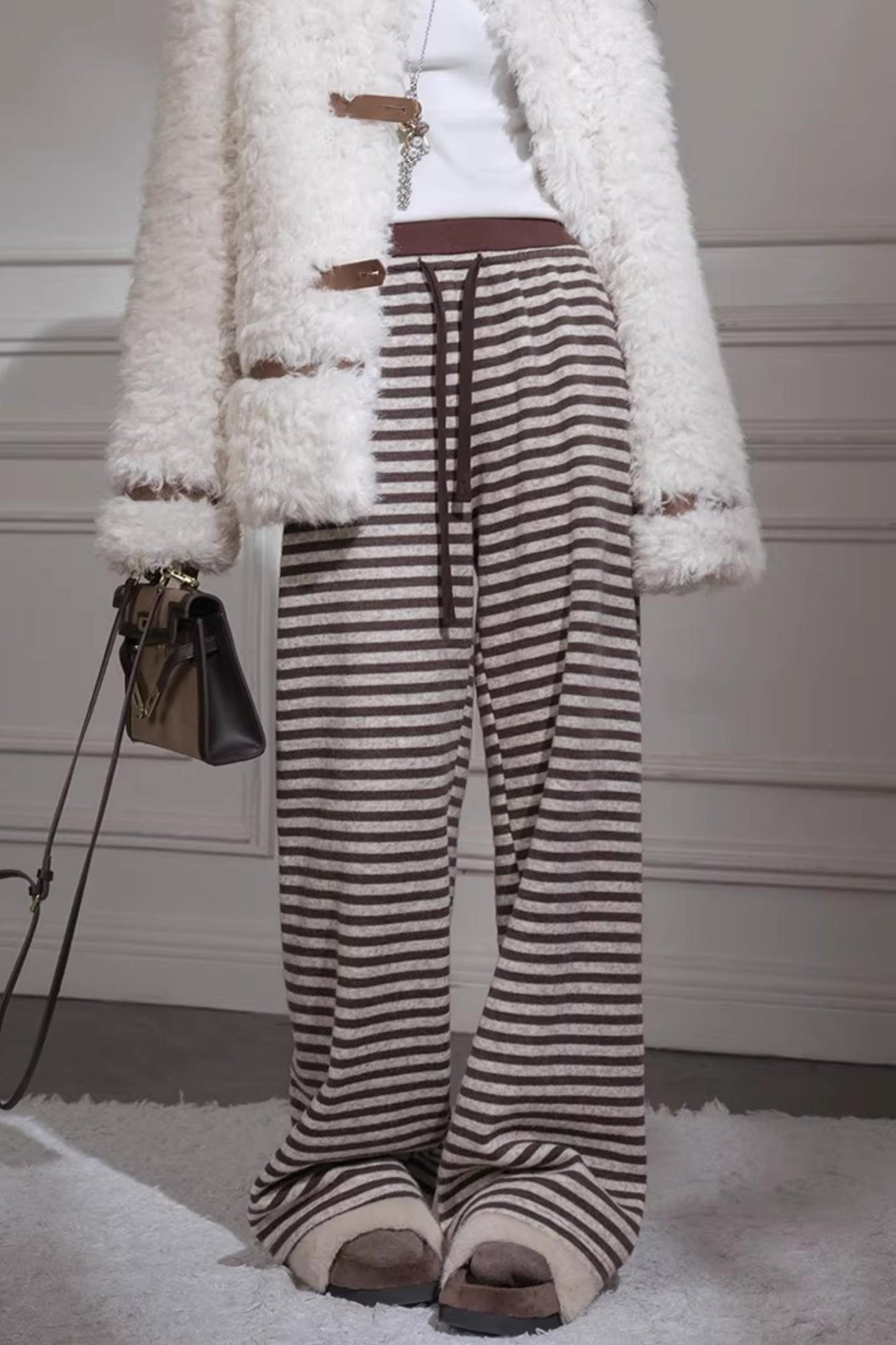 Velvet Curly Fur Coat Set
