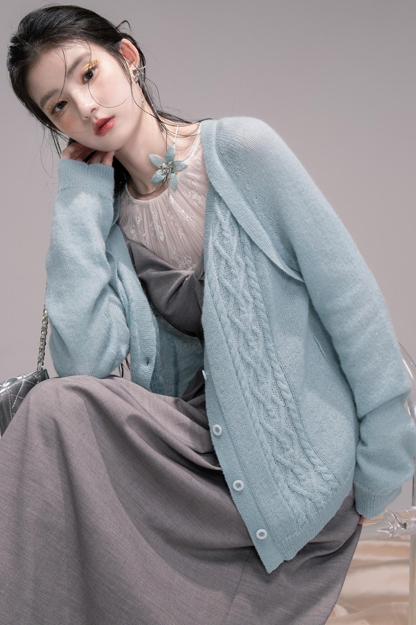 Wavy Diamond Cardigan